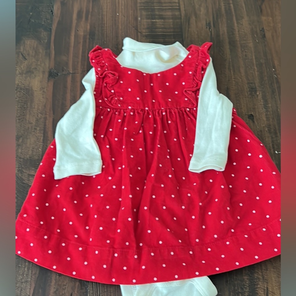 Gap red dress with long sleeve bodysuit size 0-3M